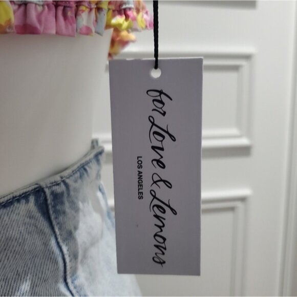 FOR LOVE AND LEMONS- Punch Satin Ruffled Cutout Bow Bralette-NWT - Picture 11 of 15